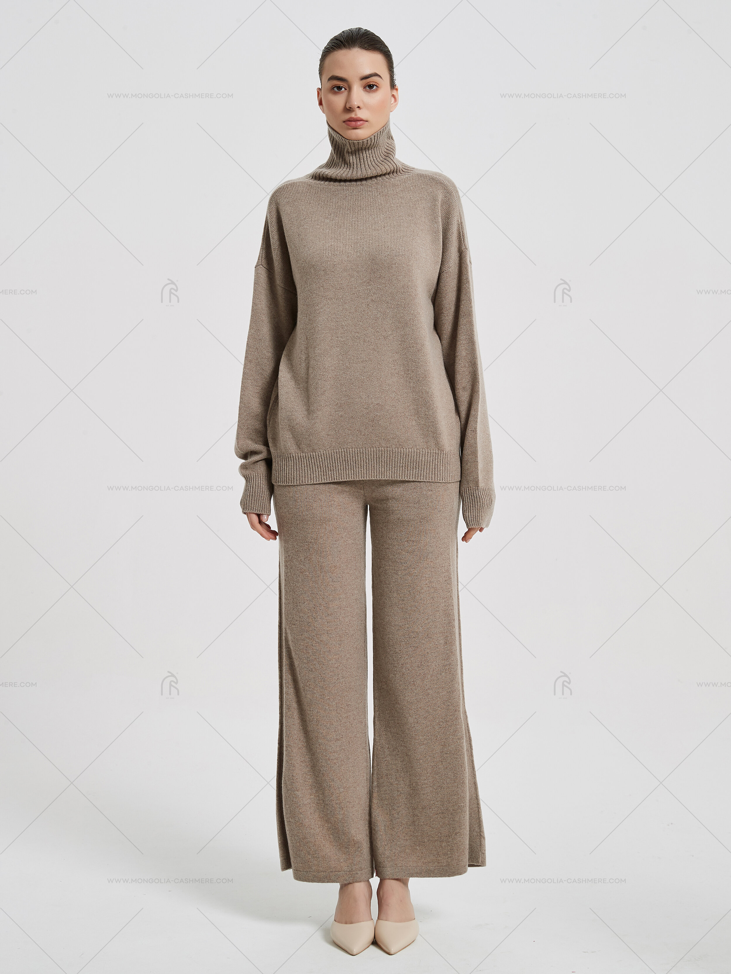 上品】 Text markaware mongolian cashmere suits ニット